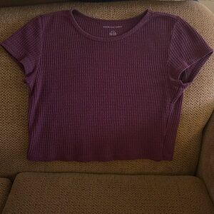 American Eagle Ribbed- Knit Tee (Slightly cropped) (M)